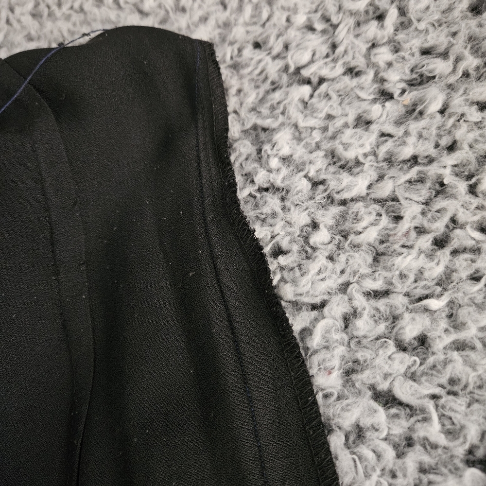 Vintage Brioche Black Midi Dress US XS S Long Sleeve Witchy Wednesday Addams - Picture 8 of 14